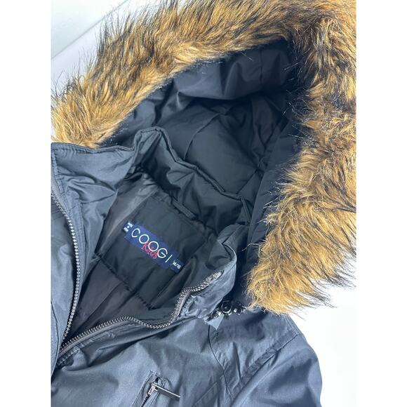 Coogi Kids Size 14 16 Black Winter Parka Puffer Coat Removeable Hood - Picture 2 of 13